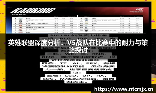 英雄联盟深度分析：V5战队在比赛中的耐力与策略探讨